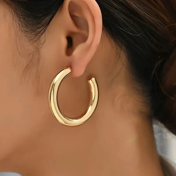 Chunky Hoop Earrings - Picture 1 of 4